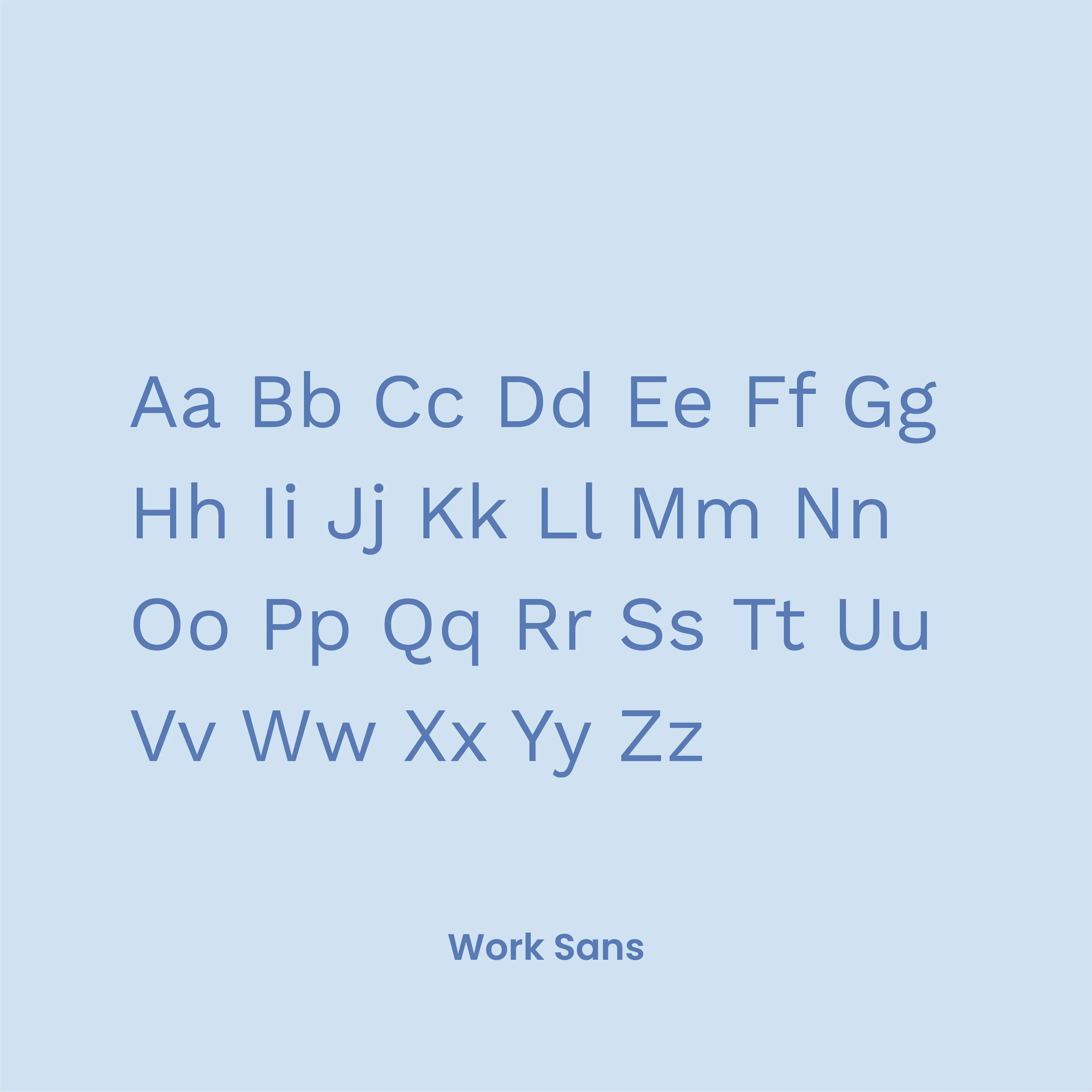 Typografie-Präsentation der Fließtextschrift Work Sans