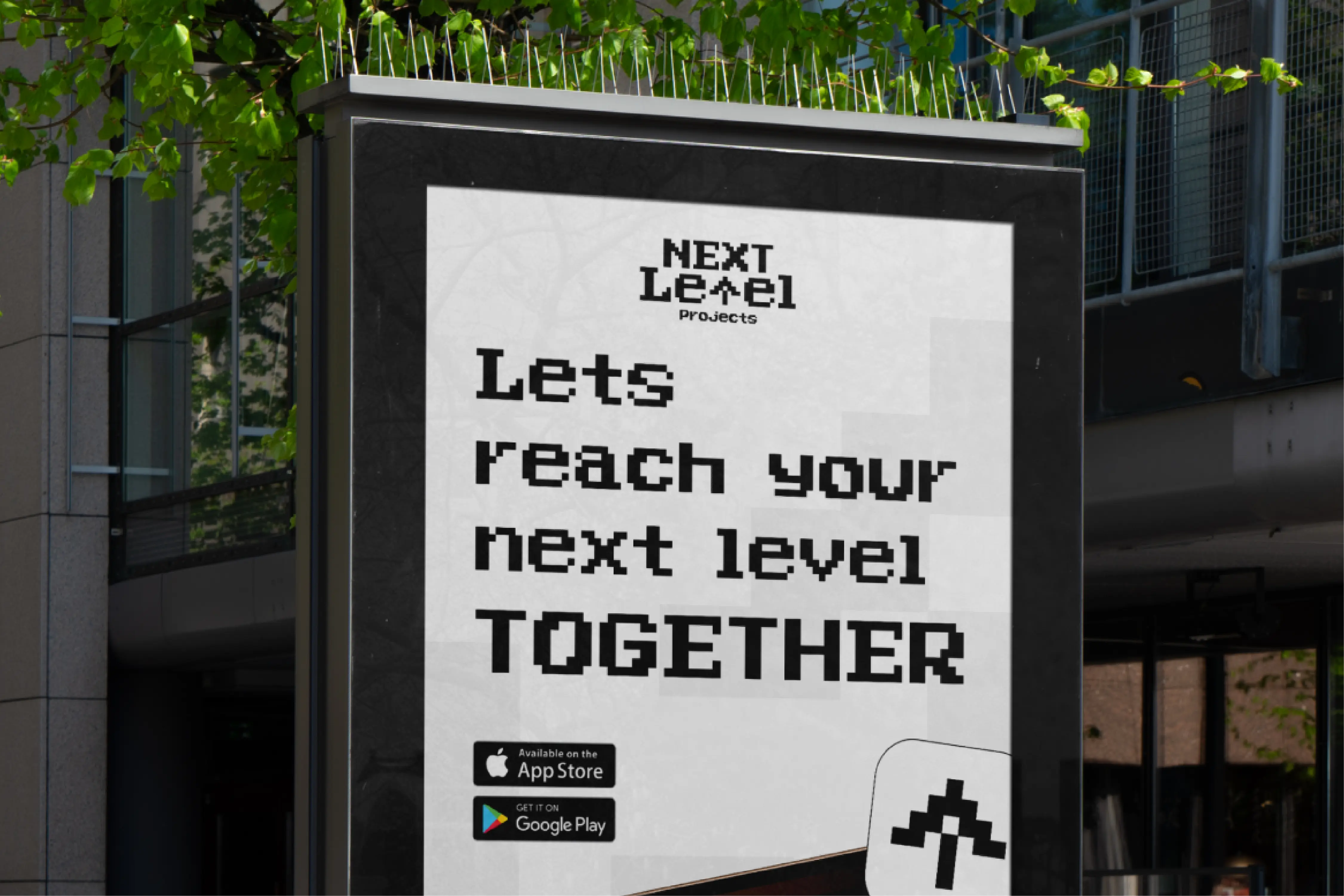 Poster-Mockup im auffälligen Design für Next Level Projects